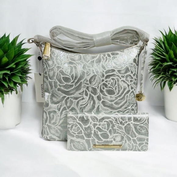 Brahmin Handbags - 🤍🔹️BRAHMIN🔹️White Assorted KATIE Soft Genuine Leather Crossbody + ady WALLET